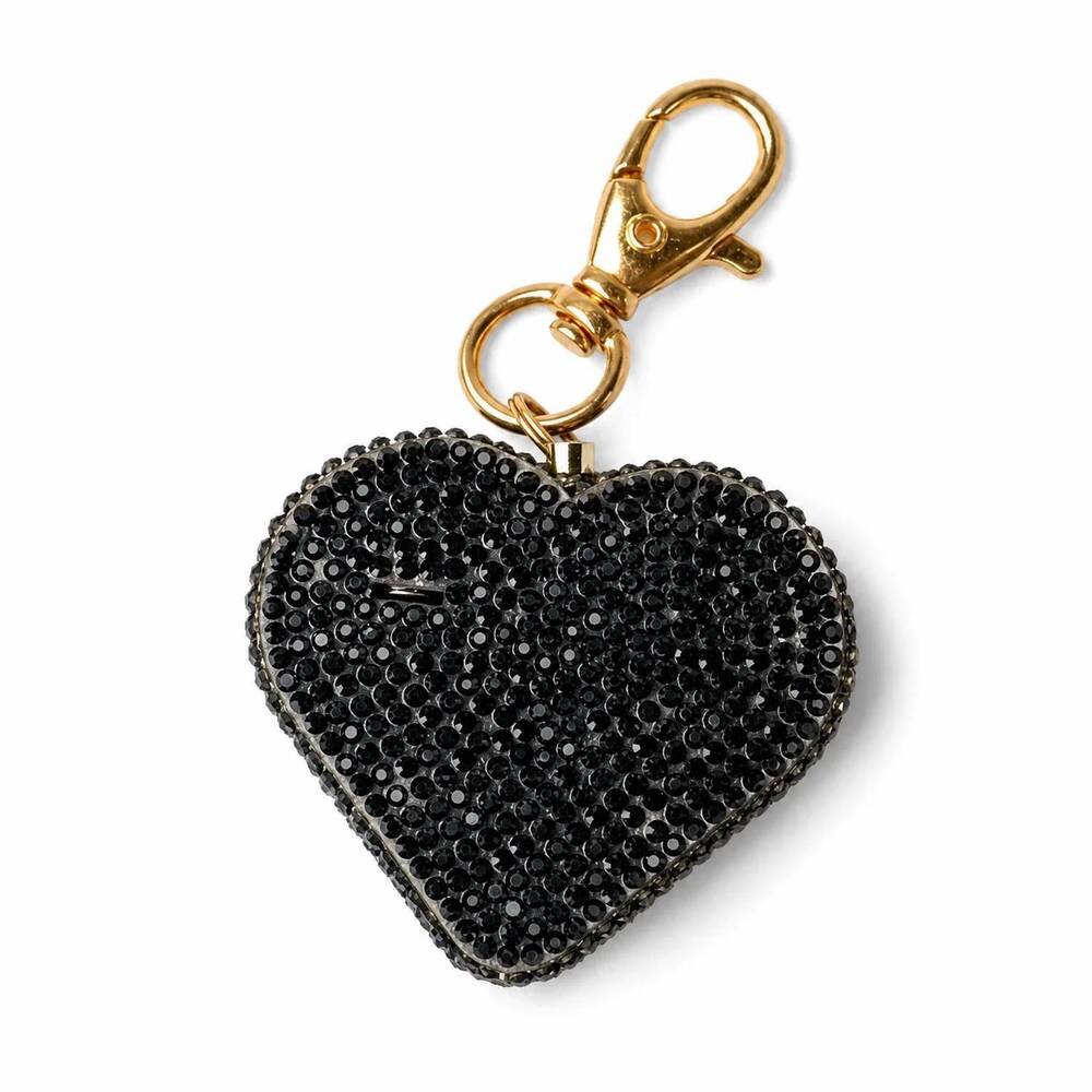 NEW DML WHOLESALE rhinestone heart personal safety alarm in black